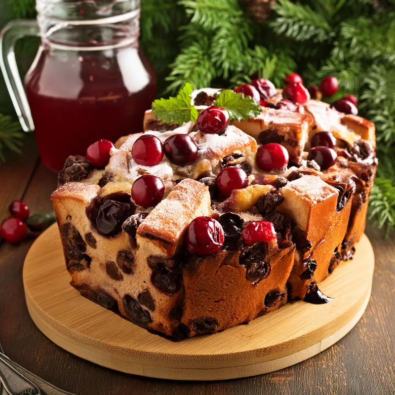 Choco-Cherry Mead Bread Pudding image